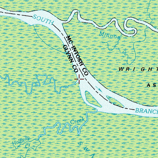 Topographic Map of Cowpen Creek, GA