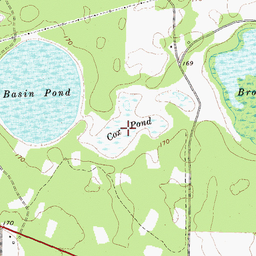 Topographic Map of Cox Pond, GA