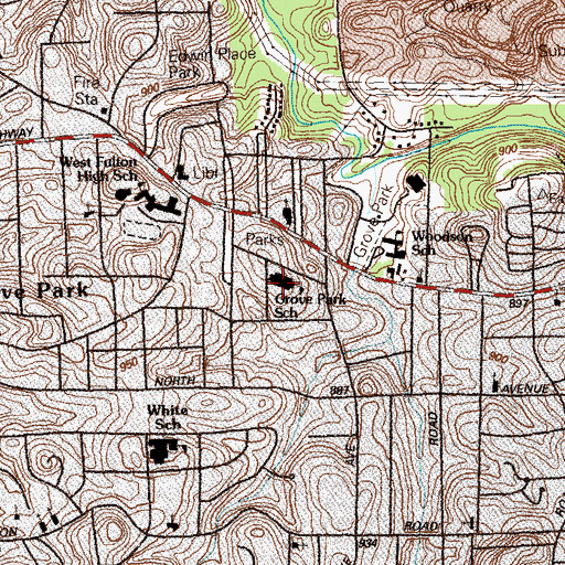 Topographic Map of Grove Park Elementary School, GA