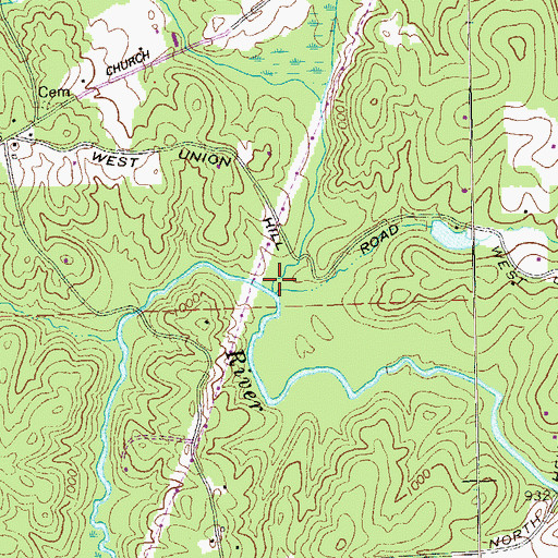 Topographic Map of Crawfish Creek, GA