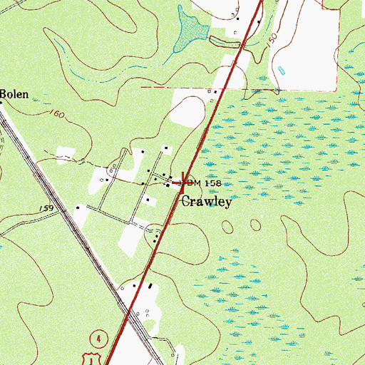 Topographic Map of Crawley, GA
