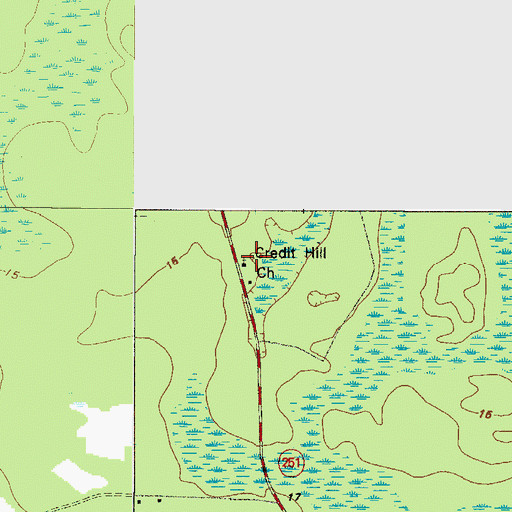 Topographic Map of Credit Hill Church, GA