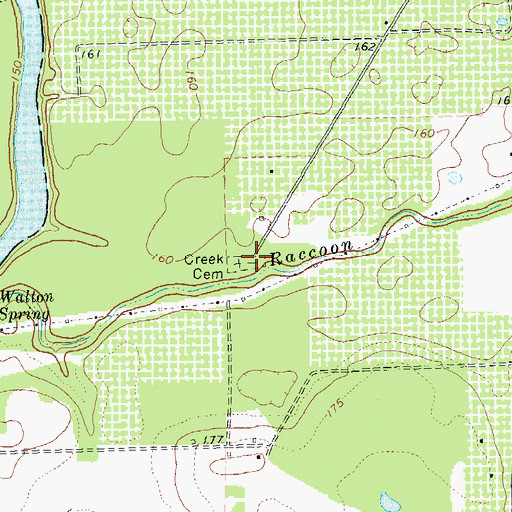 Topographic Map of Creek Cemetery, GA