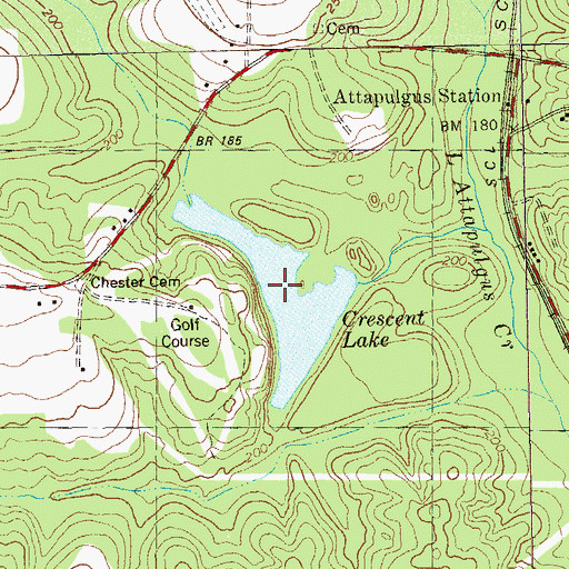 Topographic Map of Crescent Lake, GA