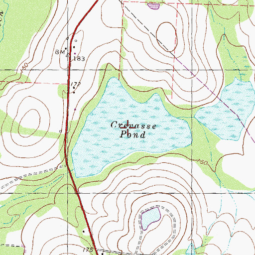 Topographic Map of Crevasse Pond, GA