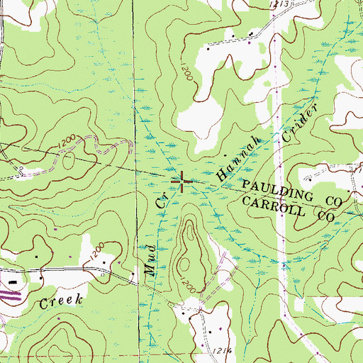 Topographic Map of Crider Creek, GA