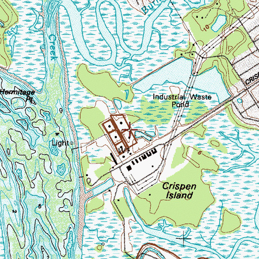Topographic Map of Crispen Island, GA