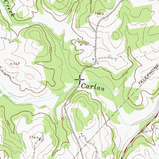 Topographic Map of Crockett Creek, GA