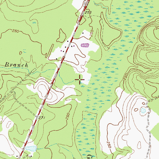 Topographic Map of Crooked Branch, GA