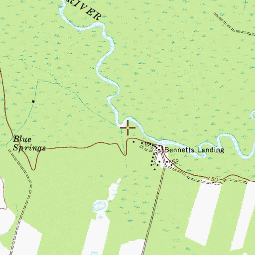Topographic Map of Crooked Branch, GA