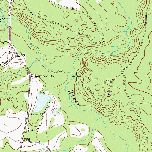 Topographic Map of Crooked Creek, GA