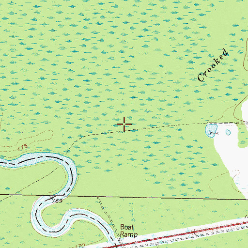 Topographic Map of Crooked Creek, GA