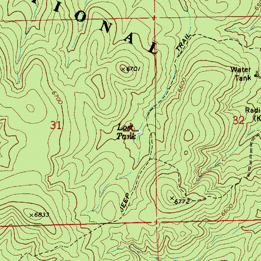 Topographic Map of Lost Tank, AZ