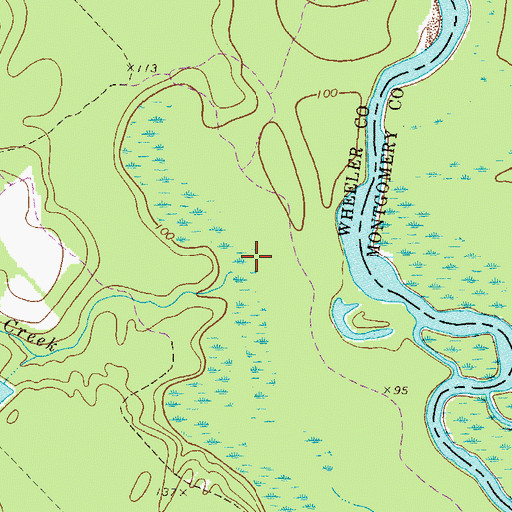 Topographic Map of Crooked Creek, GA
