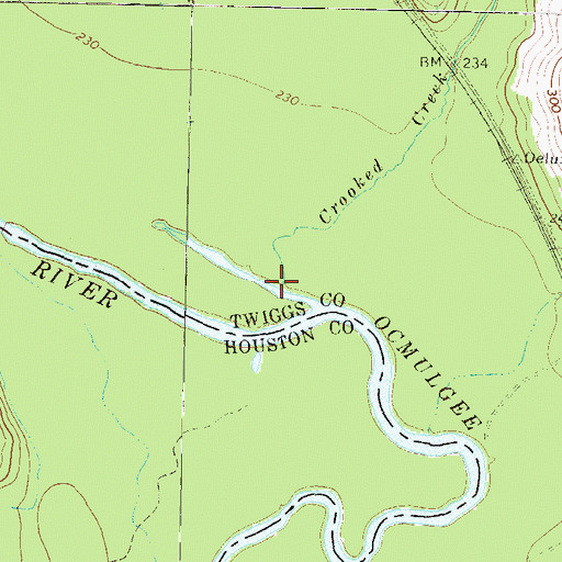 Topographic Map of Crooked Creek, GA