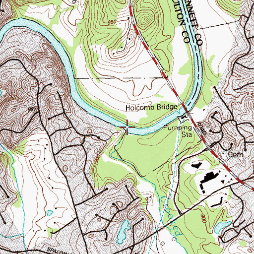 Topographic Map of Crooked Creek, GA