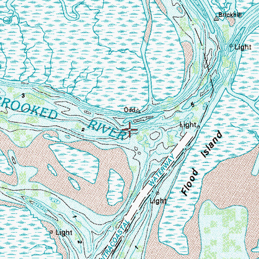 Topographic Map of Crooked River, GA