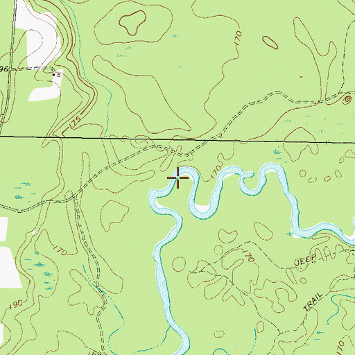 Topographic Map of Cross Creek, GA