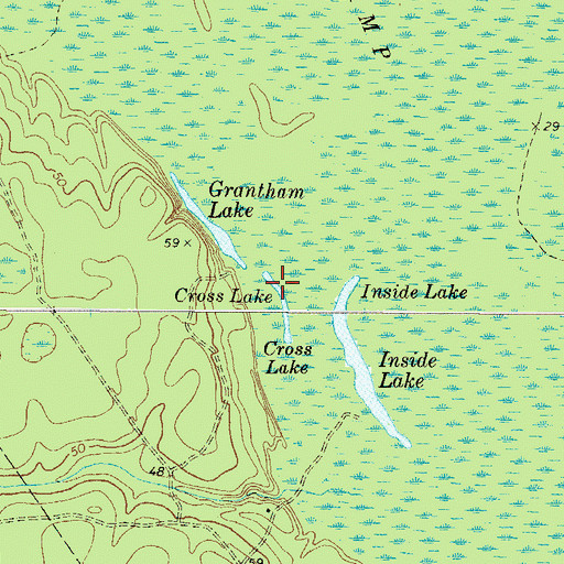 Topographic Map of Cross Lake, GA
