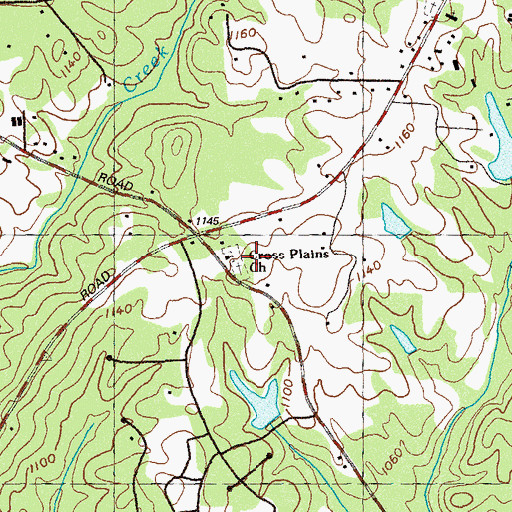 Topographic Map of Cross Plains Church, GA