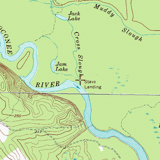 Topographic Map of Cross Slough, GA