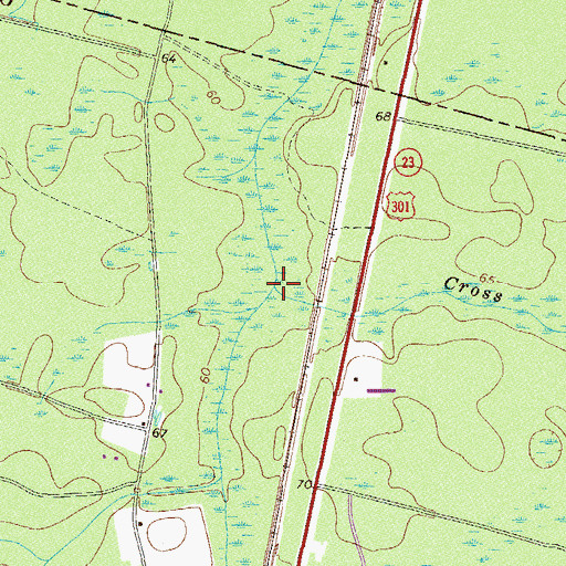 Topographic Map of Cross Swamp, GA