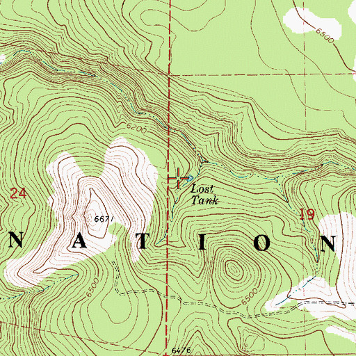 Topographic Map of Lost Tank, AZ