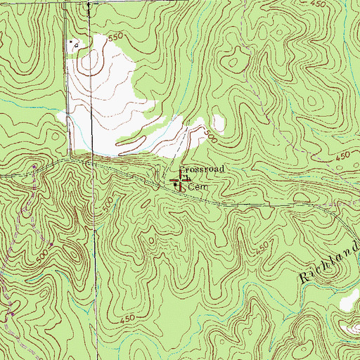 Topographic Map of Crossroad Church, GA