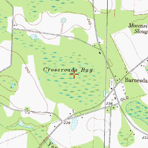 Topographic Map of Crossroads Bay, GA