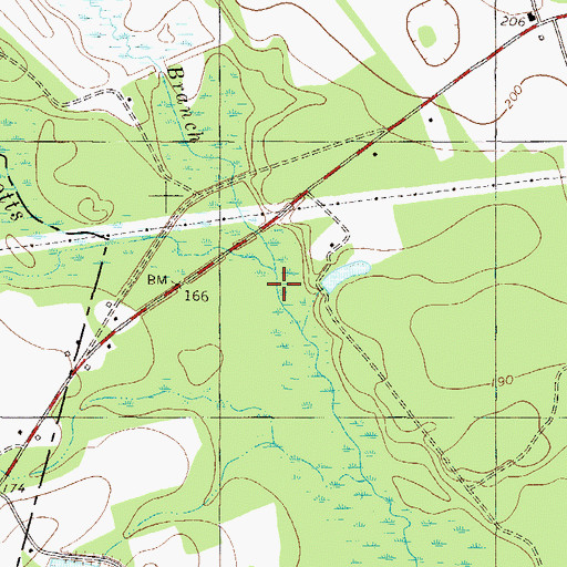 Topographic Map of Crossway Branch, GA