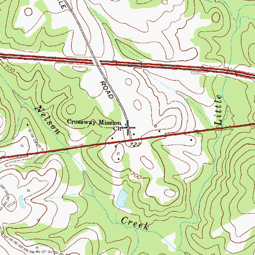 Topographic Map of Crossway Mission Church, GA