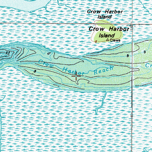 Topographic Map of Crow Harbor Reach, GA
