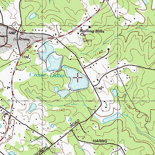 Topographic Map of Crowe Lake, GA