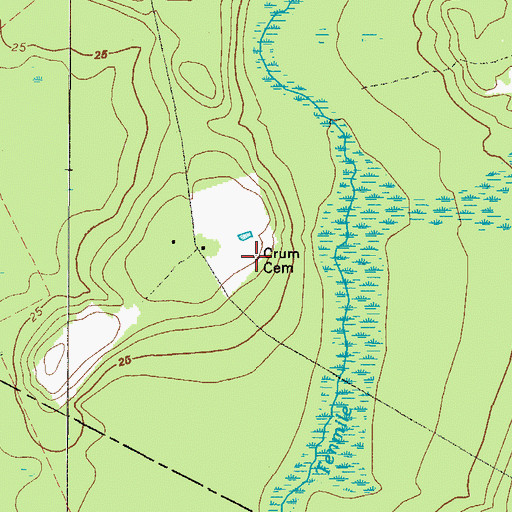 Topographic Map of Crum Cemetery, GA