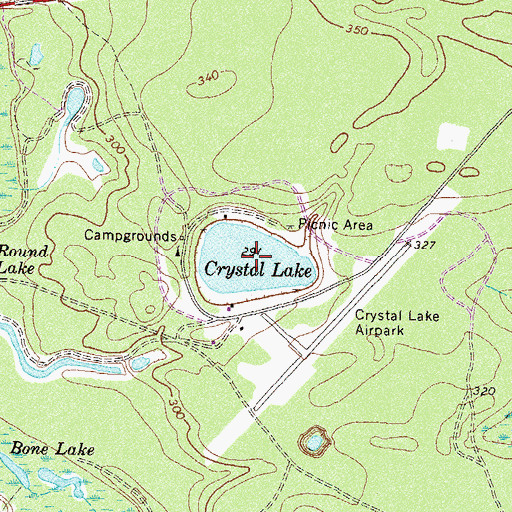 Topographic Map of Crystal Lake, GA