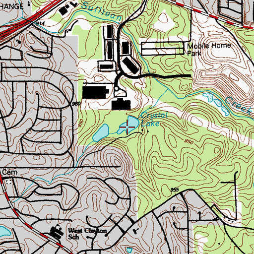 Topographic Map of Crystal Lake, GA