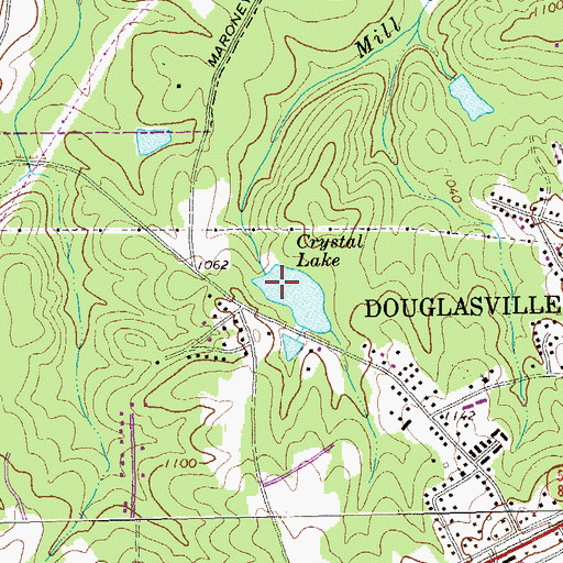 Topographic Map of Crystal Lake, GA