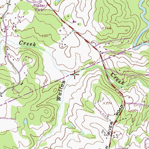 Topographic Map of Cubb Creek, GA