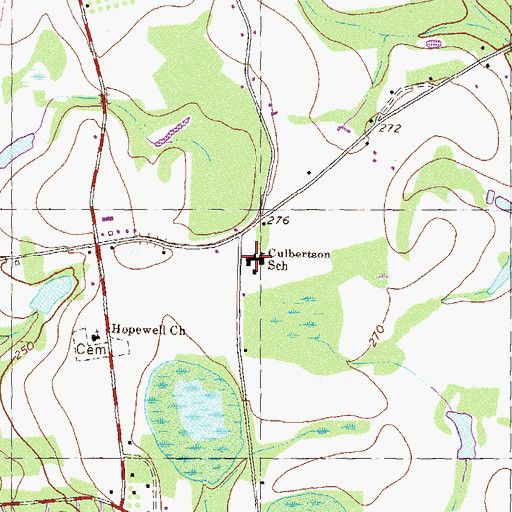 Topographic Map of Culbertson School, GA