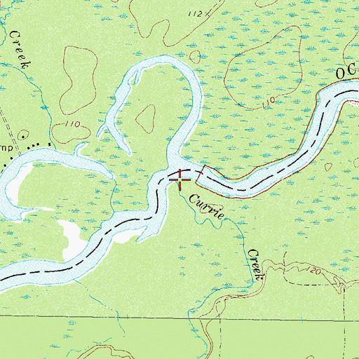 Topographic Map of Currie Creek, GA