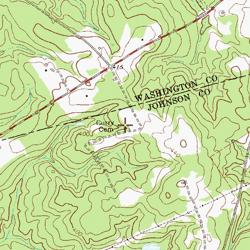 Topographic Map of Curry Cemetery, GA