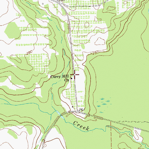 Topographic Map of Curry Hill Church, GA