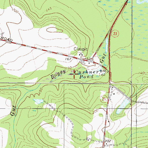 Topographic Map of Cushner Pond, GA