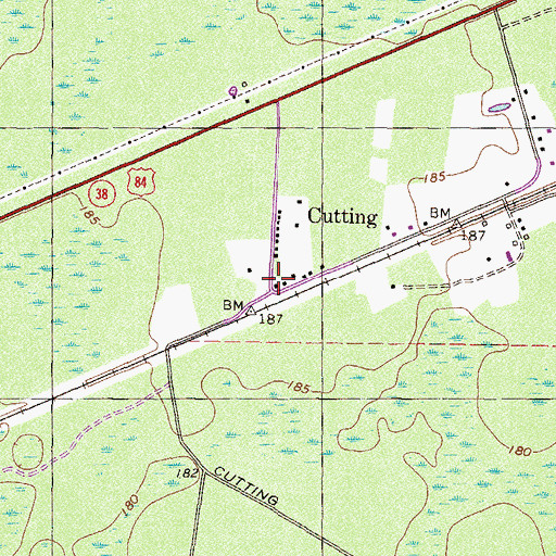 Topographic Map of Cutting, GA