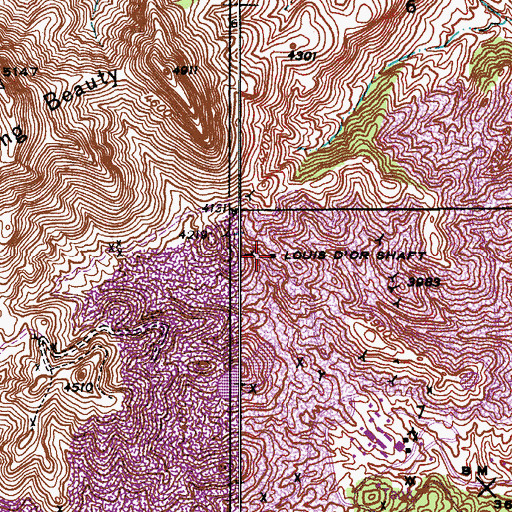 Topographic Map of Louis D'Or Shaft, AZ