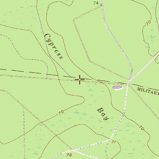 Topographic Map of Cypress Bay, GA