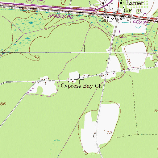Topographic Map of Cypress Bay Church, GA