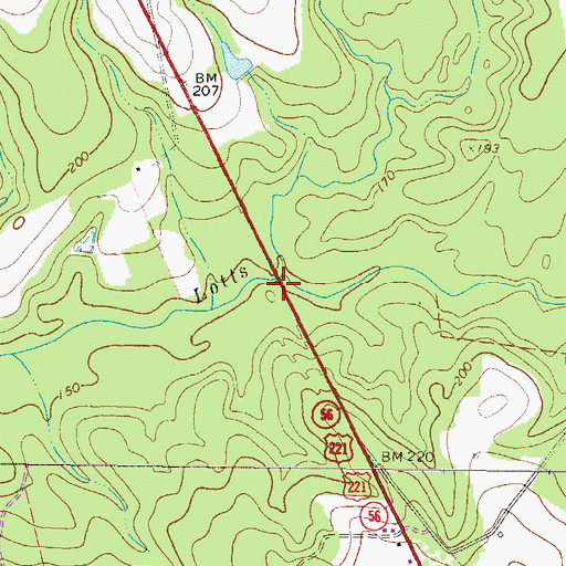 Topographic Map of Cypress Branch, GA