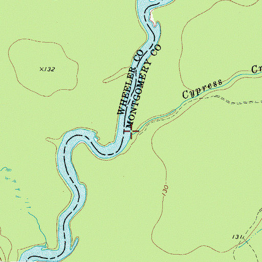 Topographic Map of Cypress Creek, GA