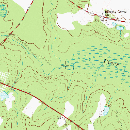 Topographic Map of Cypress Creek, GA